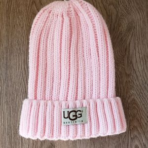 light pink UGG winter beanie